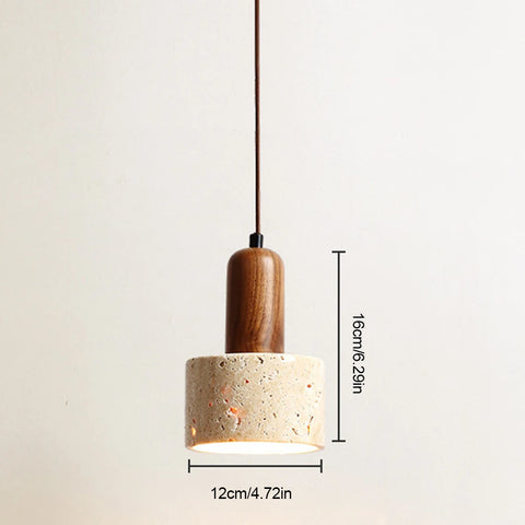 Stone Wood Cream Light Decorative Industrial Style Hanging Lamp Creative Bedside Cement Pendant Lamp for Living Room Bedroom