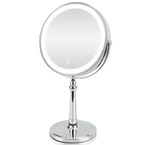 9 Inch Makeup Mirror With Light USB Charging 10X Magnifying Double Mirrors For Makeup 360 Degrees Table Standing Cosmetic Mirror