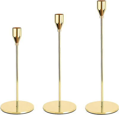 3Pcs/Set Chinese Style Metal Candle Holders Simple Golden Wedding Decoration Bar Party Living Room Home Decor Candlestick