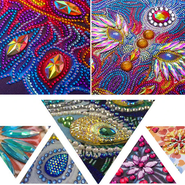 CHENISTORY 30x30cm 5D DIY Partial Special Shaped Drill Diamond Painting Wreath Butterfly Kit Wall Art Home Decoration