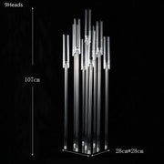 Acrylic Candelabra 9 Heads Candle Holders, Wedding Candlesticks,Table Centerpieces,Flower Stand Holder, Big Candelabrum,5/10 Pcs