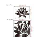 1mm Self Adhesive Acrylic Thick Mirror Sticker Lotus Acrylic Mirror Wall Sticker Home Living Room Bedroom Office Decoration