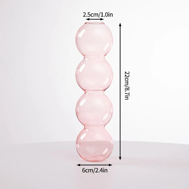 Glass Flower Vase Creative Vase Decorative Hydroponic Flower Container Nordic Style Flower Vases Desktop Flower Bottle Decor