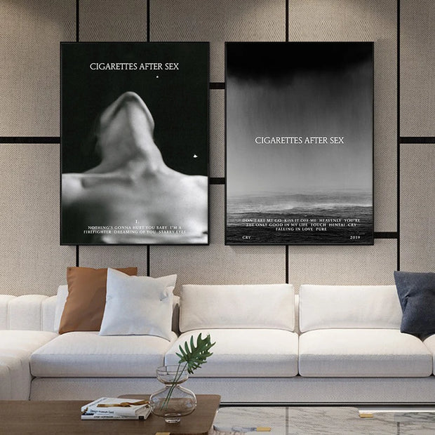 Black Modern Women Cigarettes After Sex Canvas Paintings Posters and Prints Wall Art Pictures for Living Room Decoration Cuadros