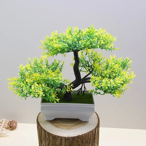 Artificial Plastic Plants Bonsai Small Tree Pot Fake Plant Potted Flower Home Room Table Decoration Garden Arrangement Ornaments