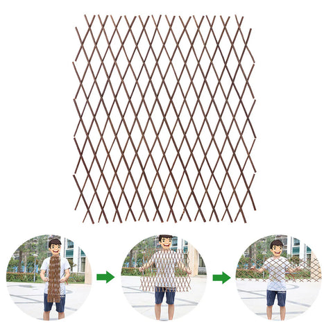 Flexible Solid Wood Fence Enclosure Partition Garden Outdoors Courtyard Balcony Wall Decoration Climb Pergola Grid Bamboo