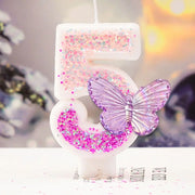 0-9 Number Cake Candles Party Supplies Purple Butterflies Candles Accessories Cake Shop Props Valentine's Anniversary Candles