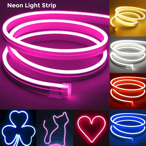 (EU PLUG) LED Neon Strip Light,5-30M Neon Rope With App 44key Remote Control For Home Decor Fairy Lighting