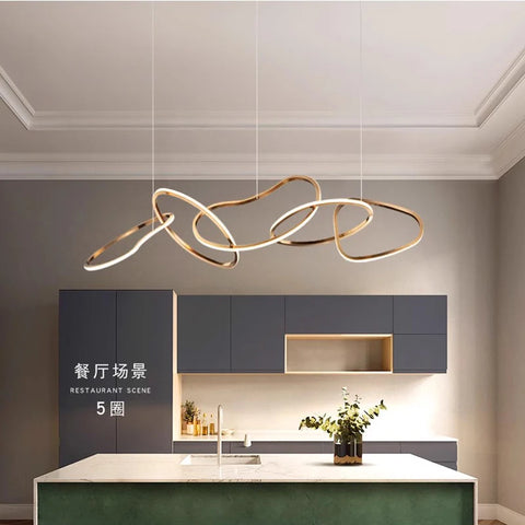 Modern gold dine dining room Pendant lights indoor lighting Ceiling lamp hanging light fixture Chandelier lamps for living room