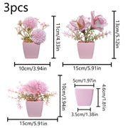 (A set of 3PCS) Simulated Mini Potted Plants Suitable For Decorating Homes, Restaurants, Tabletops, Windowsills, And Bookshelves