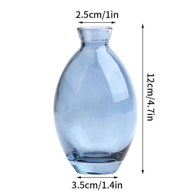 Vintage Flower Vase Mini Glass Vase Wedding Party Transparent Hydroponics Plant Flower Vases Desktop Ornaments Home Decorations