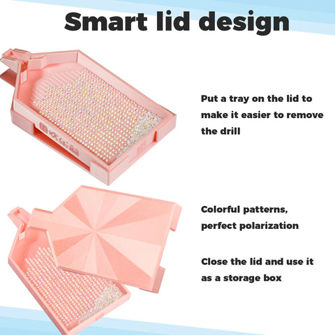 New Large Diamond Painting Tray Storage Box with Y Shape Pop-up Plug for 5D Diamond Painting Accessories Storage Tools Glitter