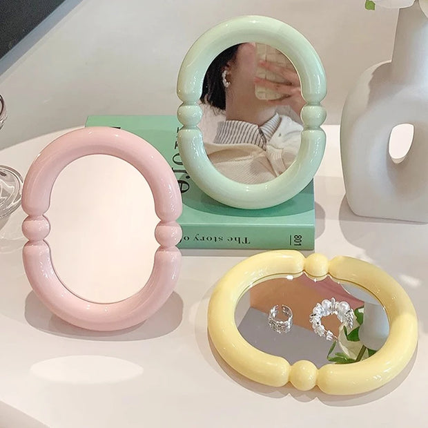 Desktop Makeup Mirror Woman MINI Cosmetic Mirror Vanity Portable Mirrors Pocket Cosmetics Tools Home Desktop Supplies