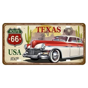 Garage Car Retro Route 66 Licenses Plate Metal Sign Posters On The Wall Tin Sign Vintage Poster Home Decor Art Decoration