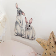 1PC Two Cute Rabbits Self-adhesive Wall Sticker Rabbit Child Bedroom Wallpaper DIY Living Room Wall Decal Decor Wall Stickers