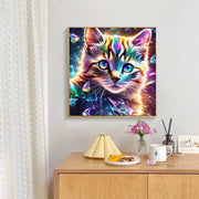 Huacan DIY Diamond Painting Animal Full Round Square Diamond Mosaic Cat Fantasy Art Home Decor Handmade Gift