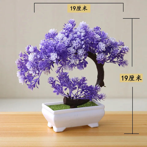 Artificial Plastic Plants Bonsai Small Tree Pot Fake Plant Potted Flower Home Room Table Decoration Garden Arrangement Ornaments