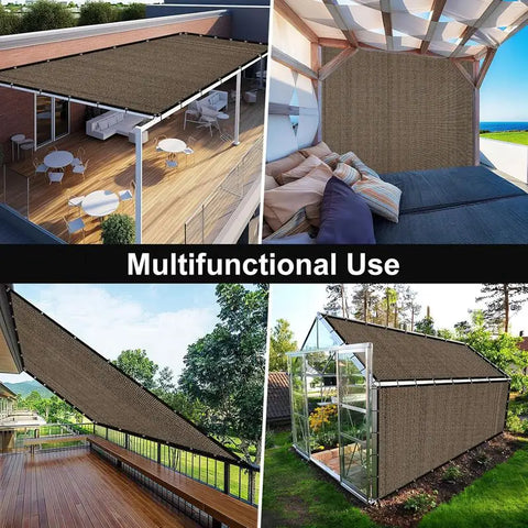 75~150GSM Anti-UV Brown HDPE Sunshade Sun Protection Net Plant Shading Shed Garden Buildings Sun Shelter Gazebo Camping Awning