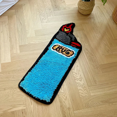 Blue Lighter Tufted Rug Art Rug for Bedroom Living Room Retro Rainbow Fluffy Anti-slip Bath Bathroom Rug Nonslip Mat Home Decor