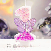 0-9 Number Cake Candles Party Supplies Purple Butterflies Candles Accessories Cake Shop Props Valentine's Anniversary Candles