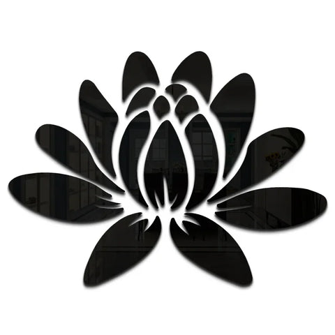 1mm Self Adhesive Acrylic Thick Mirror Sticker Lotus Acrylic Mirror Wall Sticker Home Living Room Bedroom Office Decoration