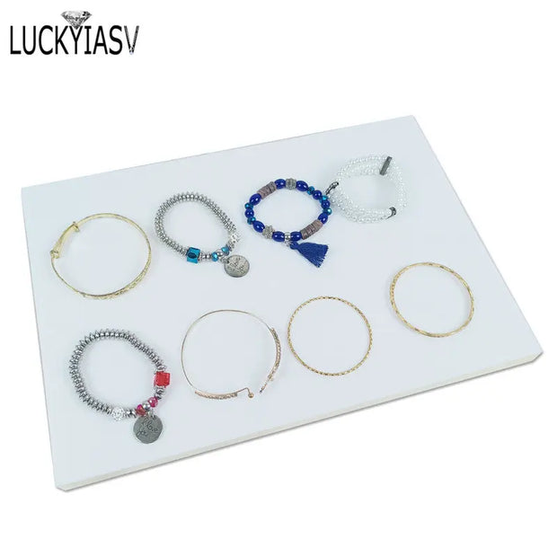 1 Pc Jewelry Foam Tray DIY Inserts Liners Grey/Black Velvet Jewellery Rings Bracelet Watch Showed Case Earrings Hole Tray