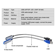 Flexible USB Book Lights DC5V Mini Portable Table Lamp USB Reading Lamps For Power Bank Laptop Notebook PC Computer Night Lights