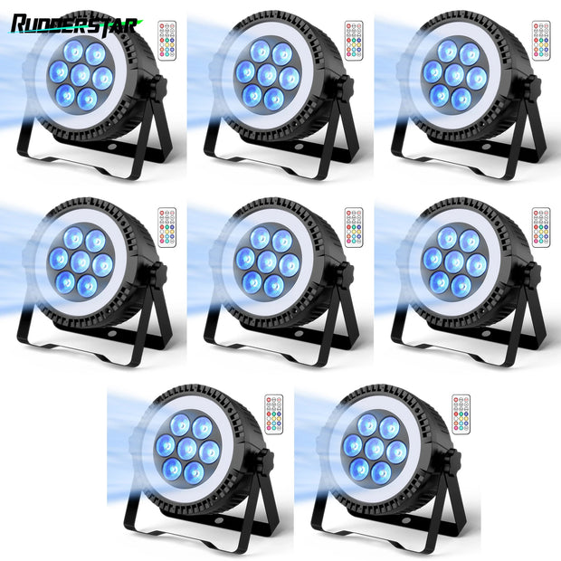 4/8PCS 70W RGBW 4-IN-1 LED Par Light with Strip DMX Stage Light Remote control DJ Disco Party Lights for Dance Hall Performance