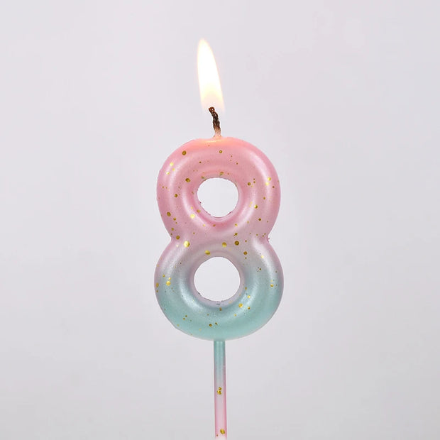 Happy Birthday Cake Decorated Interstellar Digital Colorful Candle Children's Delicate Candy Color 0-9 Number Candle Party Decor