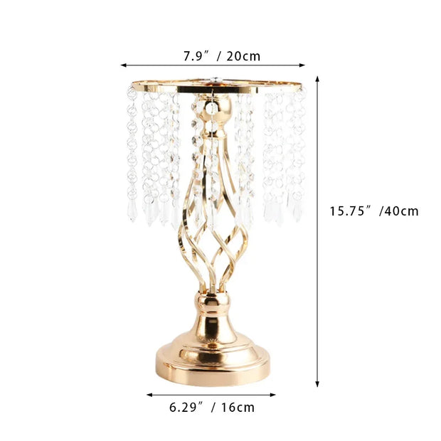 10 Pcs Gold Vase for Wedding Centerpieces  Table Decorations with Chandelier Crystals,  Flower Vase, Wedding Metal Flower Stand