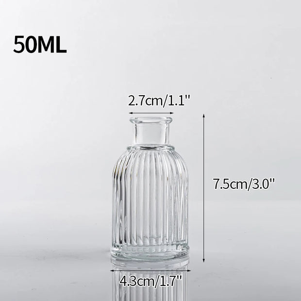 Vintage Flower Vase Mini Glass Vase Wedding Party Transparent Hydroponics Plant Flower Vases Desktop Ornaments Home Decorations