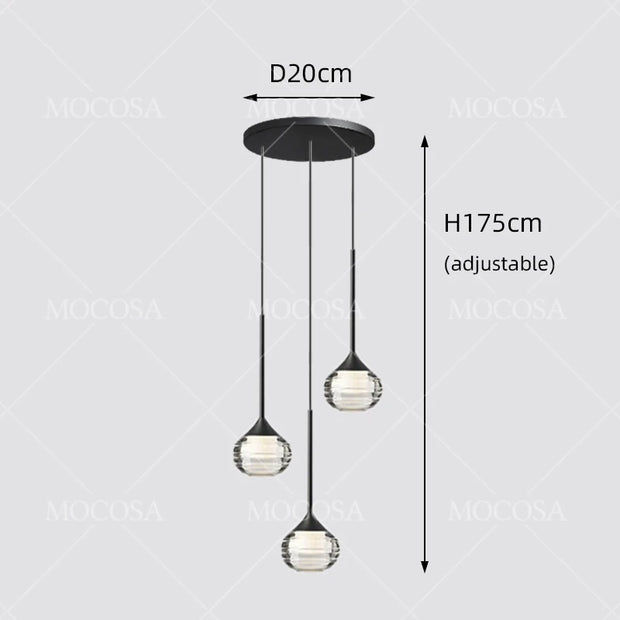 Water Drop LED Pendant Bedroom Bedside Lamps Modern Stairwell Light Living Room Ceiling Hanging Lamp Indoor Staircase Chandelier