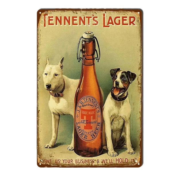 Metal Poster Classic Beer Brand Sign Wall Decor for Bar Pub Club Retro Wall Decoration Metal Plaque Pendant Art for Man Cave