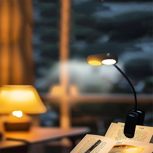 Portable LED Book Lights Eye Protection Night Light Mini 360°Clip-On Desk Reading Battery Lamp Travel Bedroom