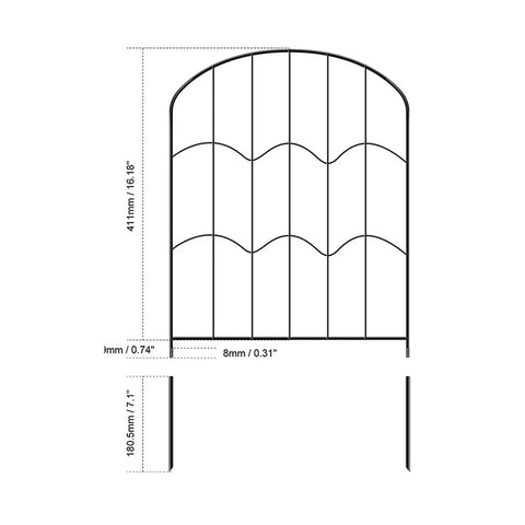 Garden Fence Panel Picket Landscape Tall Metal Border Edging Animal Barrier for Outdoor Privacy Backyard Restaurant Outside