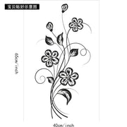 1PC Beautiful Atmosphere Black Flower Sticker Beautifying Decoration Bedroom, Living Room, Home Wall Waterproof Self adhesive St