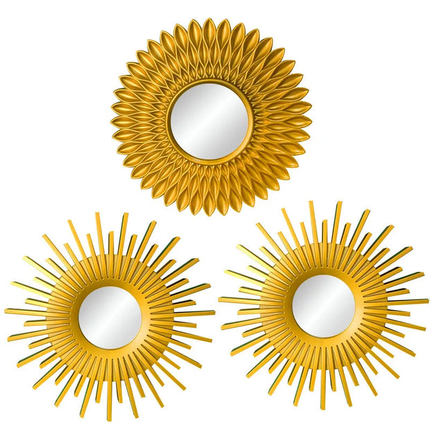 3 Pack Nordic Gold Hanging Mirror Background Living Room Background Wall Decor Round Wall Mirror Home Hanging Mirror Wall Decor