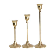 Set of 3 Vintage Elegant Metal and Aluminum Tabletop Candle Holders, Suitable for Wedding Anniversary, Home and Hotel Decoration