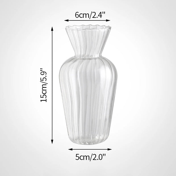 Vintage Flower Vase Mini Glass Vase Wedding Party Transparent Hydroponics Plant Flower Vases Desktop Ornaments Home Decorations