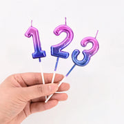 Happy Birthday Cake Decorated Interstellar Digital Colorful Candle Children's Delicate Candy Color 0-9 Number Candle Party Decor