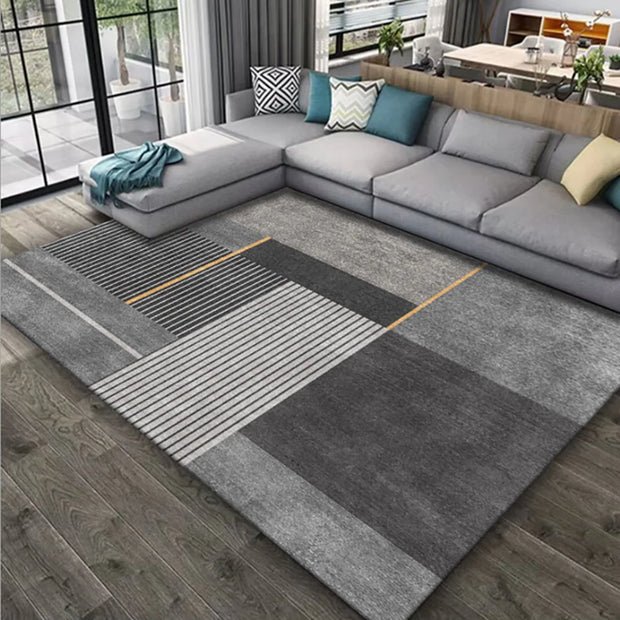 VIKAMA Nordic Luxury Crystal Fleece Large Living Room Carpet Bedroom Office Anti-Slip Stain-Resistant Rug Home Decor