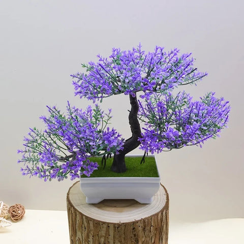 Artificial Plastic Plants Bonsai Small Tree Pot Fake Plant Potted Flower Home Room Table Decoration Garden Arrangement Ornaments