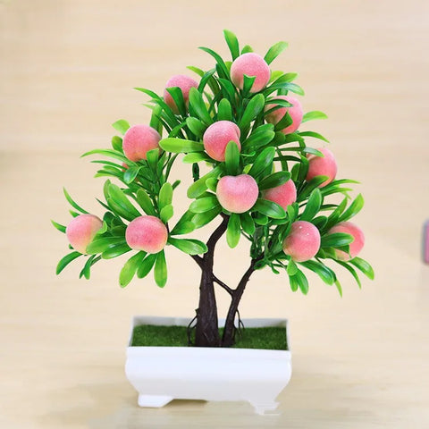 Artificial Plastic Plants Bonsai Small Tree Pot Fake Plant Potted Flower Home Room Table Decoration Garden Arrangement Ornaments