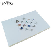 1 Pc Jewelry Foam Tray DIY Inserts Liners Grey/Black Velvet Jewellery Rings Bracelet Watch Showed Case Earrings Hole Tray