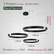 Mininalist Circle Rings Ceiling Chandeliers Hanging Pendant Lighting for Living Room Staircase Hotel Decor Art Suspension Lustre