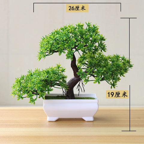 Artificial Plastic Plants Bonsai Small Tree Pot Fake Plant Potted Flower Home Room Table Decoration Garden Arrangement Ornaments