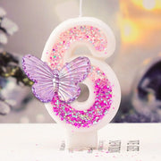 0-9 Number Cake Candles Party Supplies Purple Butterflies Candles Accessories Cake Shop Props Valentine's Anniversary Candles