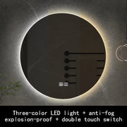 60cm Round Mirror 3 Color Adjustable Intelligent Human Body Sensing Led Bathroom Mirror With Bluetooth Speaker Hotel Decoration