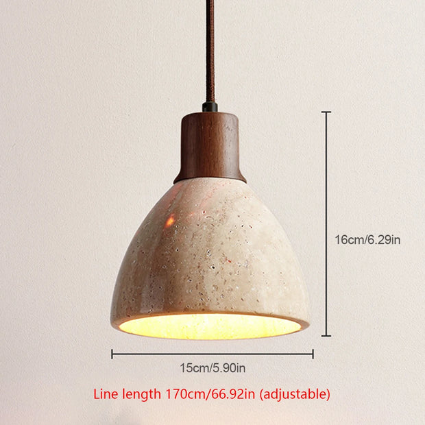 Stone Wood Cream Light Decorative Industrial Style Hanging Lamp Creative Bedside Cement Pendant Lamp for Living Room Bedroom