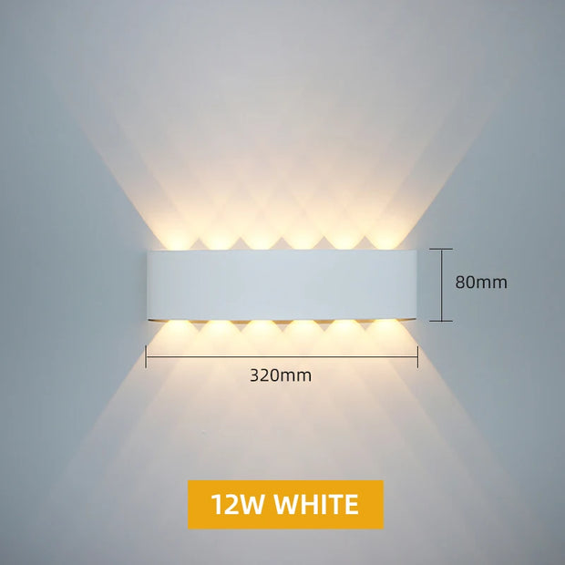 Aluminum LED Wall Lamp Waterproof IP65 Outdoor Garden Lights 8W 12W Interior Wall Light for Bedroom Living Room Stairs Lighting